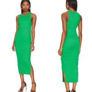 Michael Stars Wren Ribbed Midi Dress Field Green M